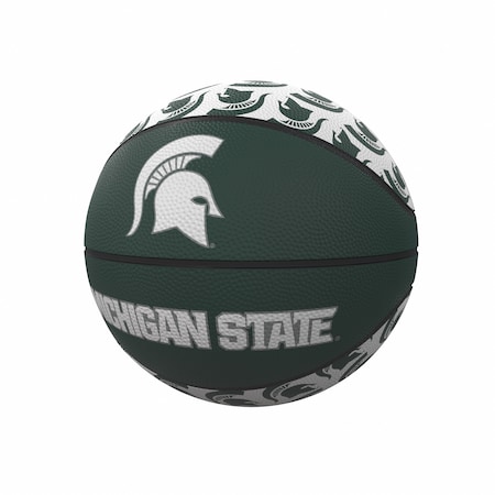 Logo Brands MI State Repeating Logo Mini-Size Rubber Basketball 172-91MR-1